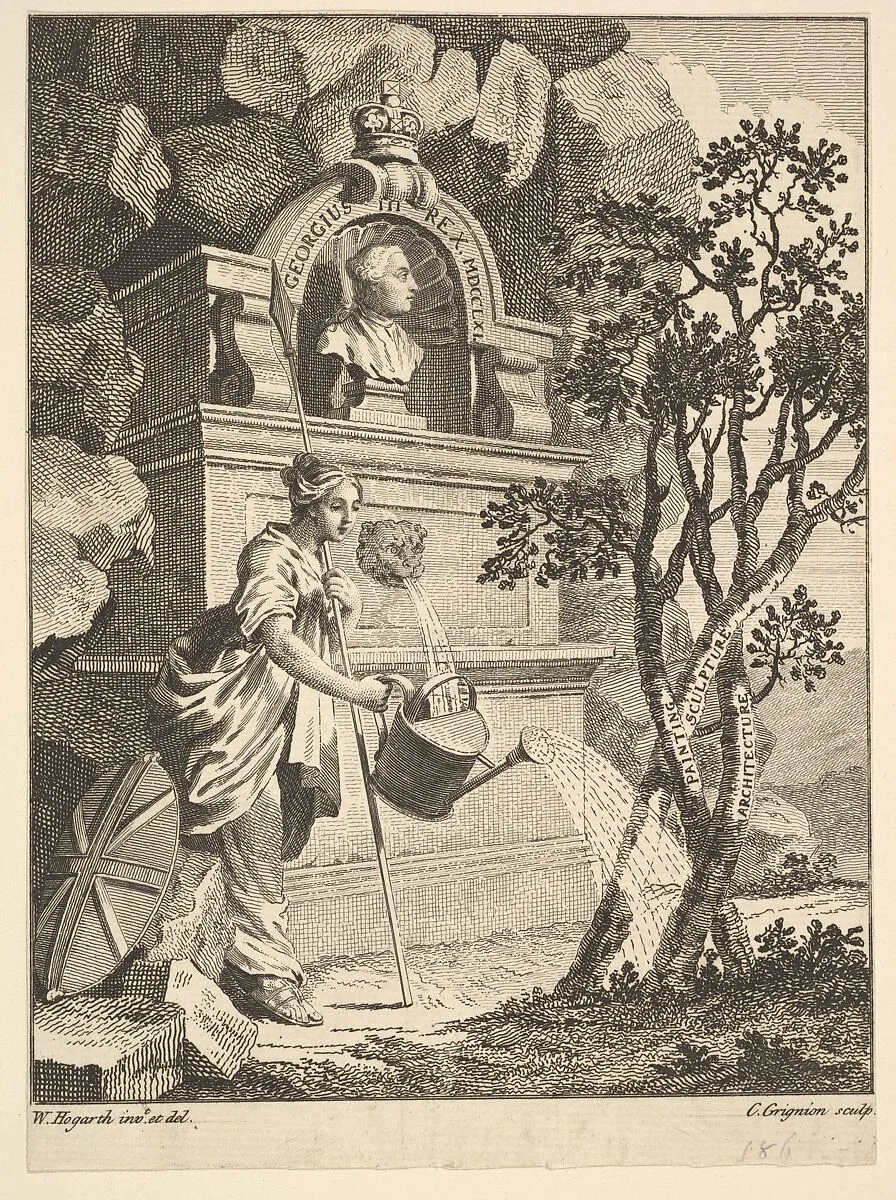 Frontispiece to the Catalogue of Pictures Exhibited in Spring Garden — Charles Grignion, I|William Hogarth