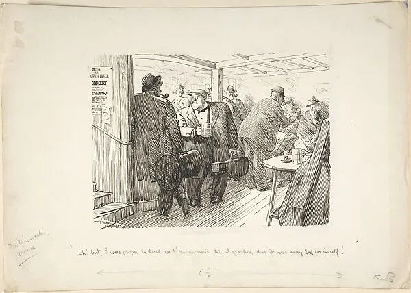 'Eh! but I were proper bothered wit' modern music..." (Design for "Punch") — Frank Reynolds