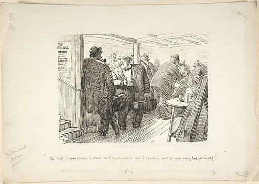 'Eh! but I were proper bothered wit' modern music..." (Design for "Punch")
