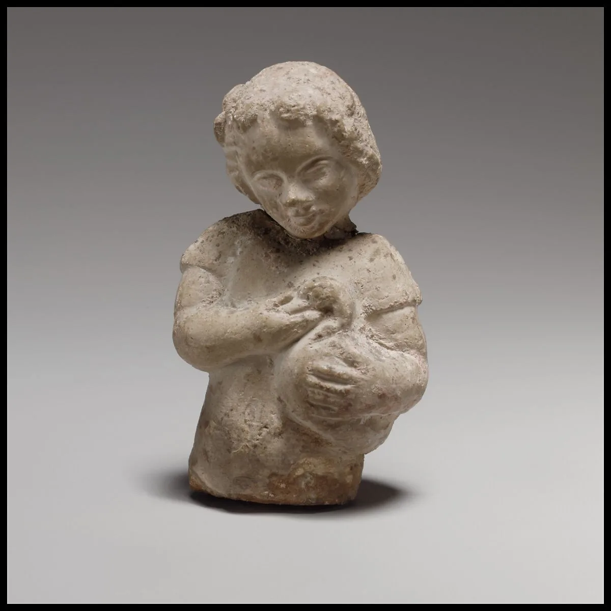 Standing boy with a goose — Unknown