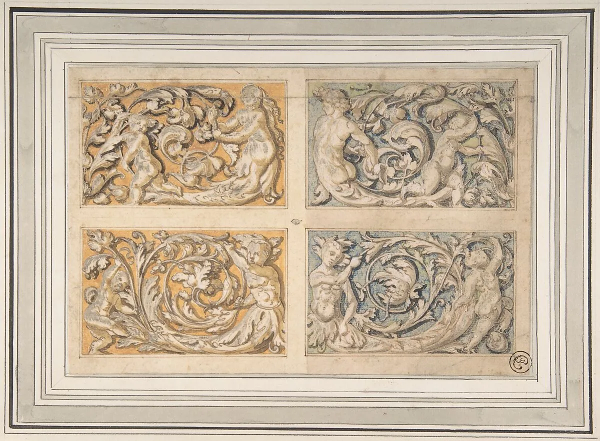 Four Panels with Rinceau Motif — Anonymous, Italian, 17th century