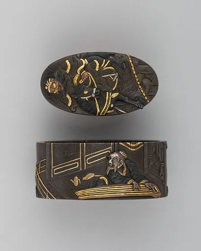 Sword-Hilt Collar and Pommel (Fuchigashira)