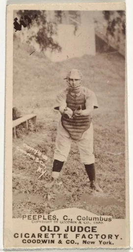 James Elsworth "Jimmy" Peoples, Catcher, Cleveland, from the Old Judge series (N172) for Old Judge Cigarettes