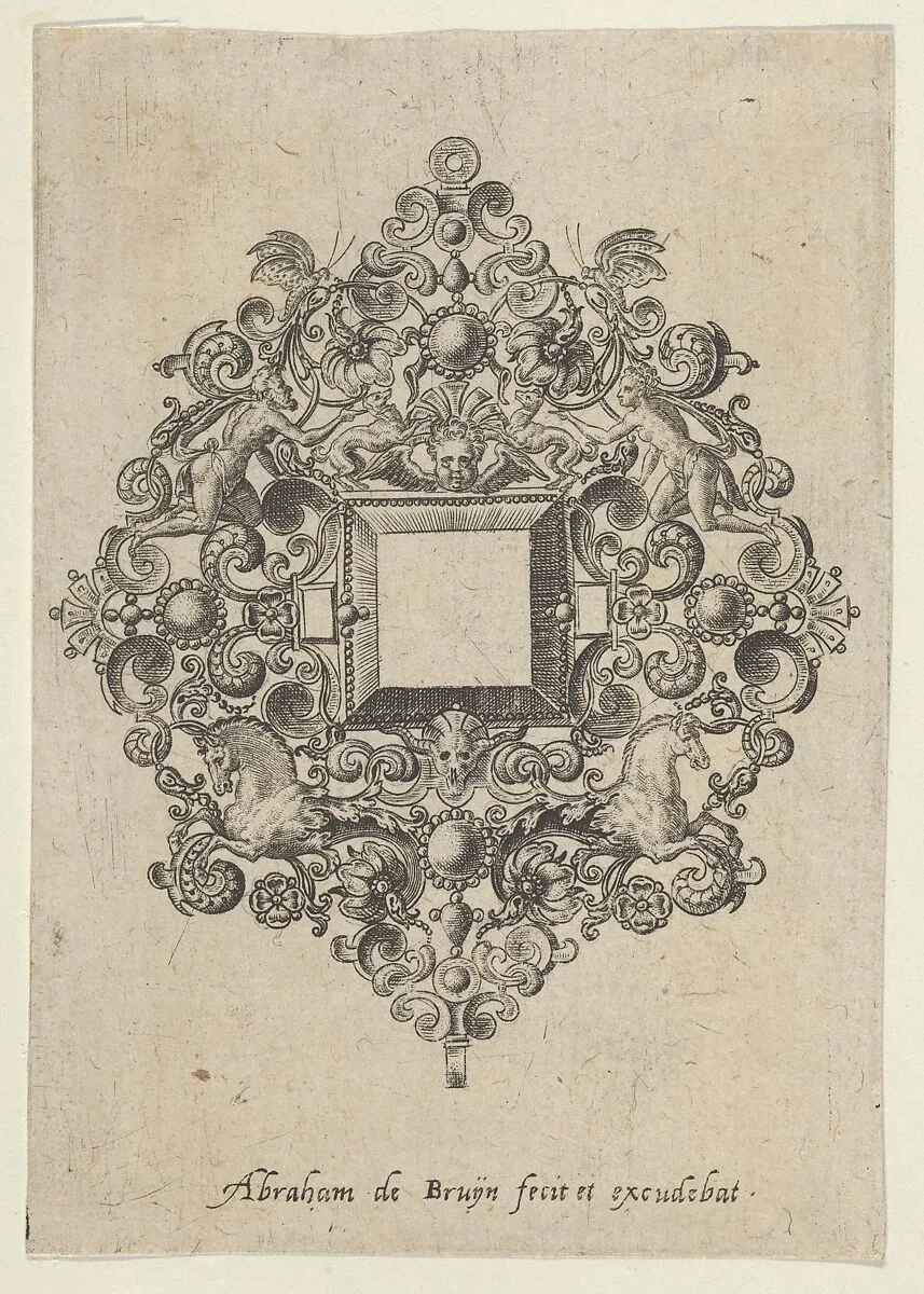 Vertical Panel with Design for a Mirror — Abraham de Bruyn