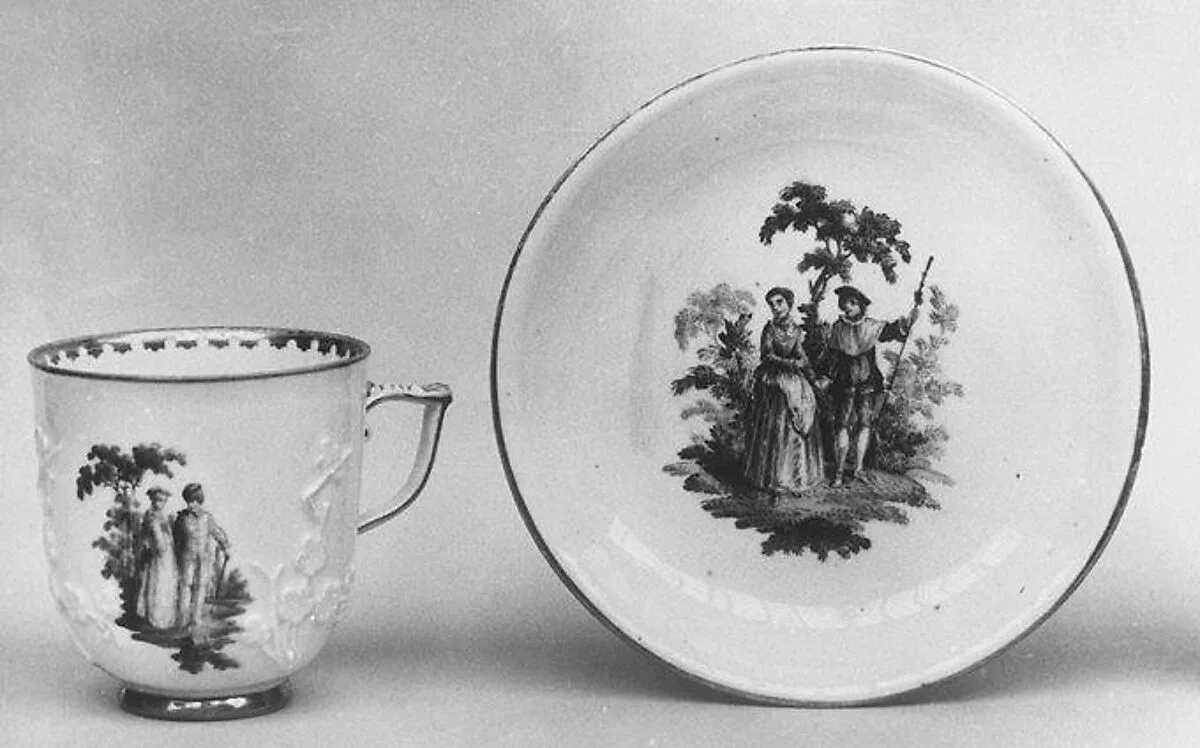 Cup and saucer — Meissen Manufactory|Antoine Watteau
