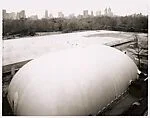 [Renovations at the Metropolitan Museum as seen from the roof]