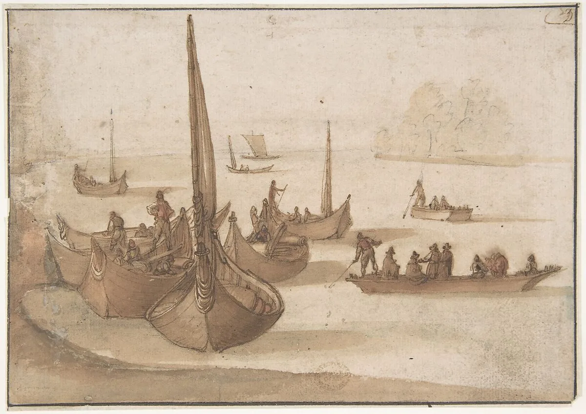 River Scene — Jan Brueghel the Elder
