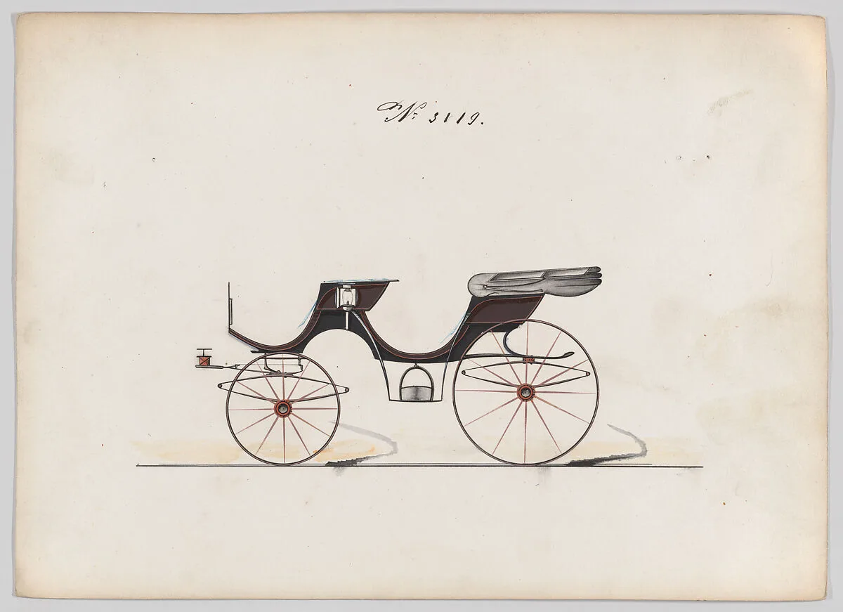 Design for 2 seat Cabriolet Phaeton, no. 3119 — Brewster & Co.