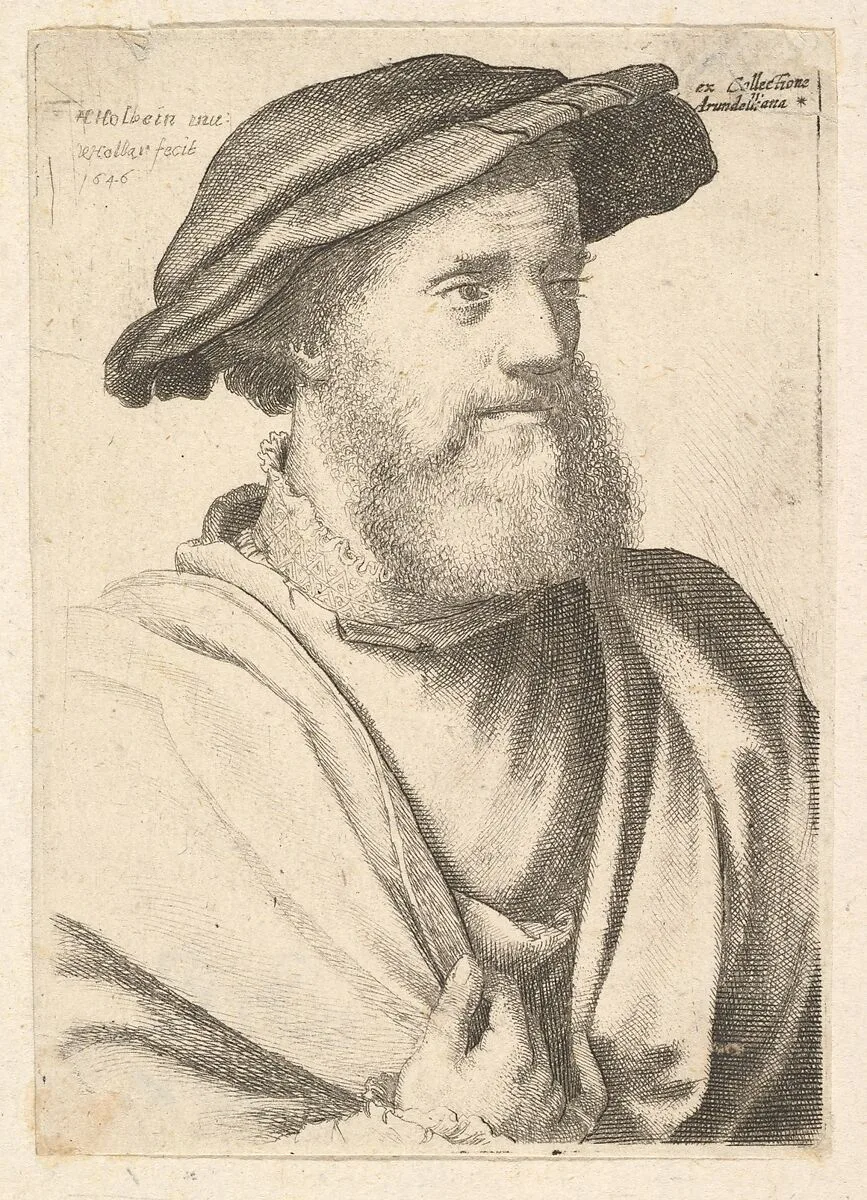 A bearded man after Hans Holbein (?) — Wenceslaus Hollar|Hans Holbein the Younger