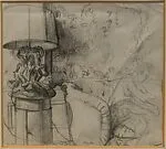 Study for "Model Undressing" — John Koch