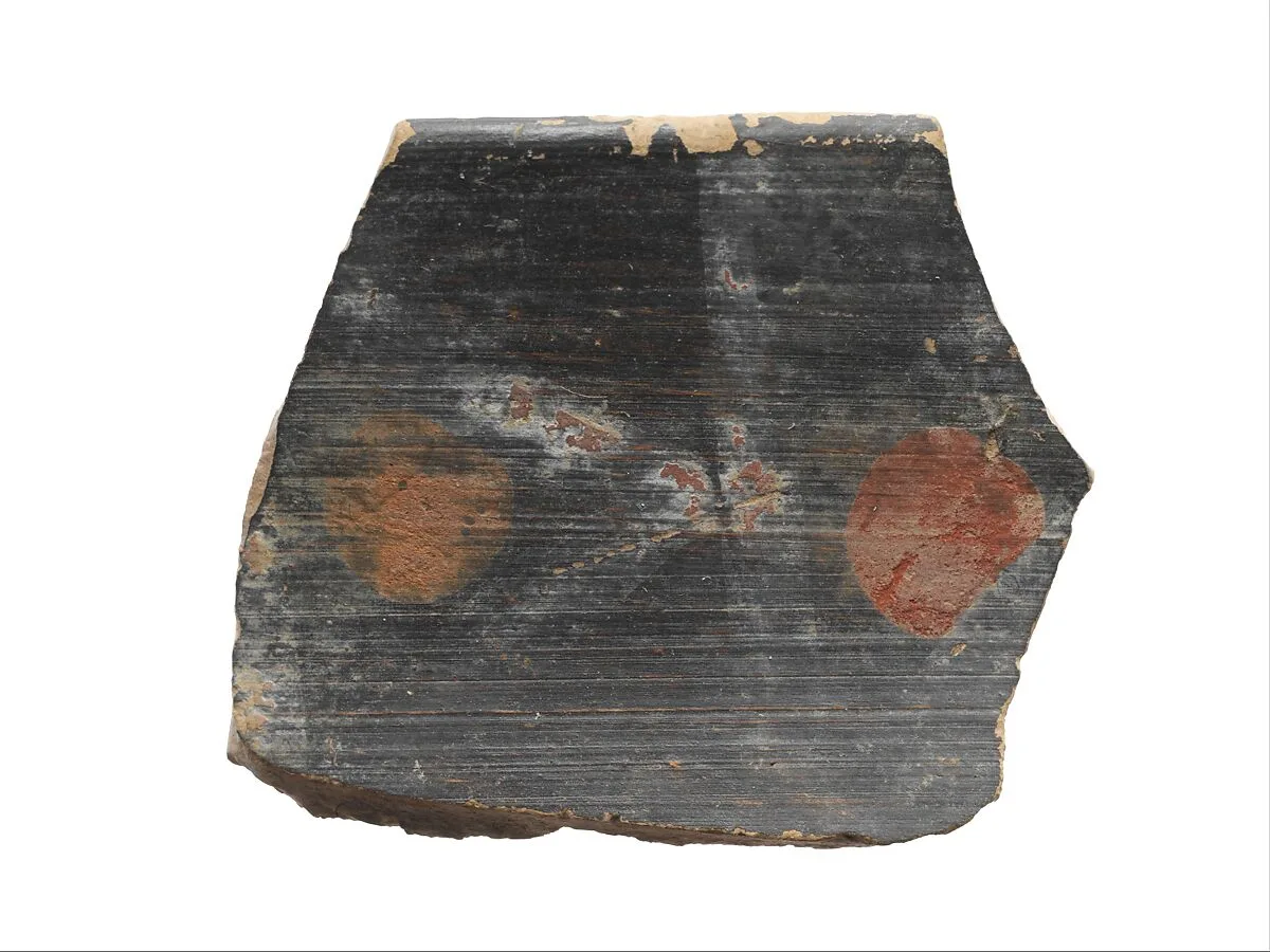 Terracotta rim of a cup with polychrome motifs — Unknown