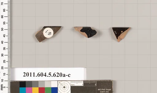 Terracotta rim fragments of kylikes (drinking cups)