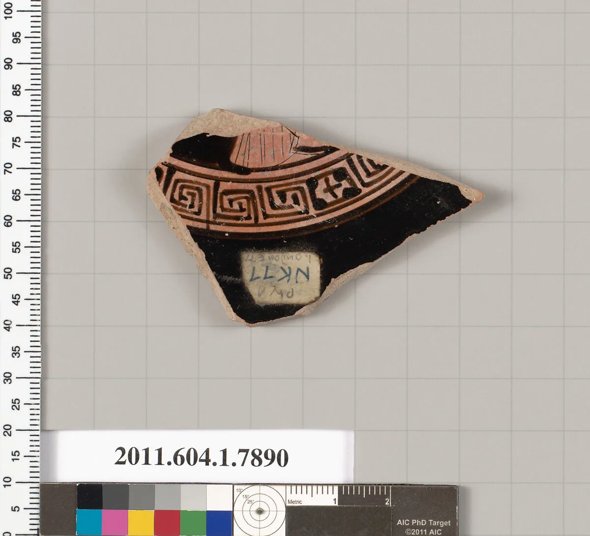 Terracotta fragment of a kylix (drinking cup) — Painter of London E 777