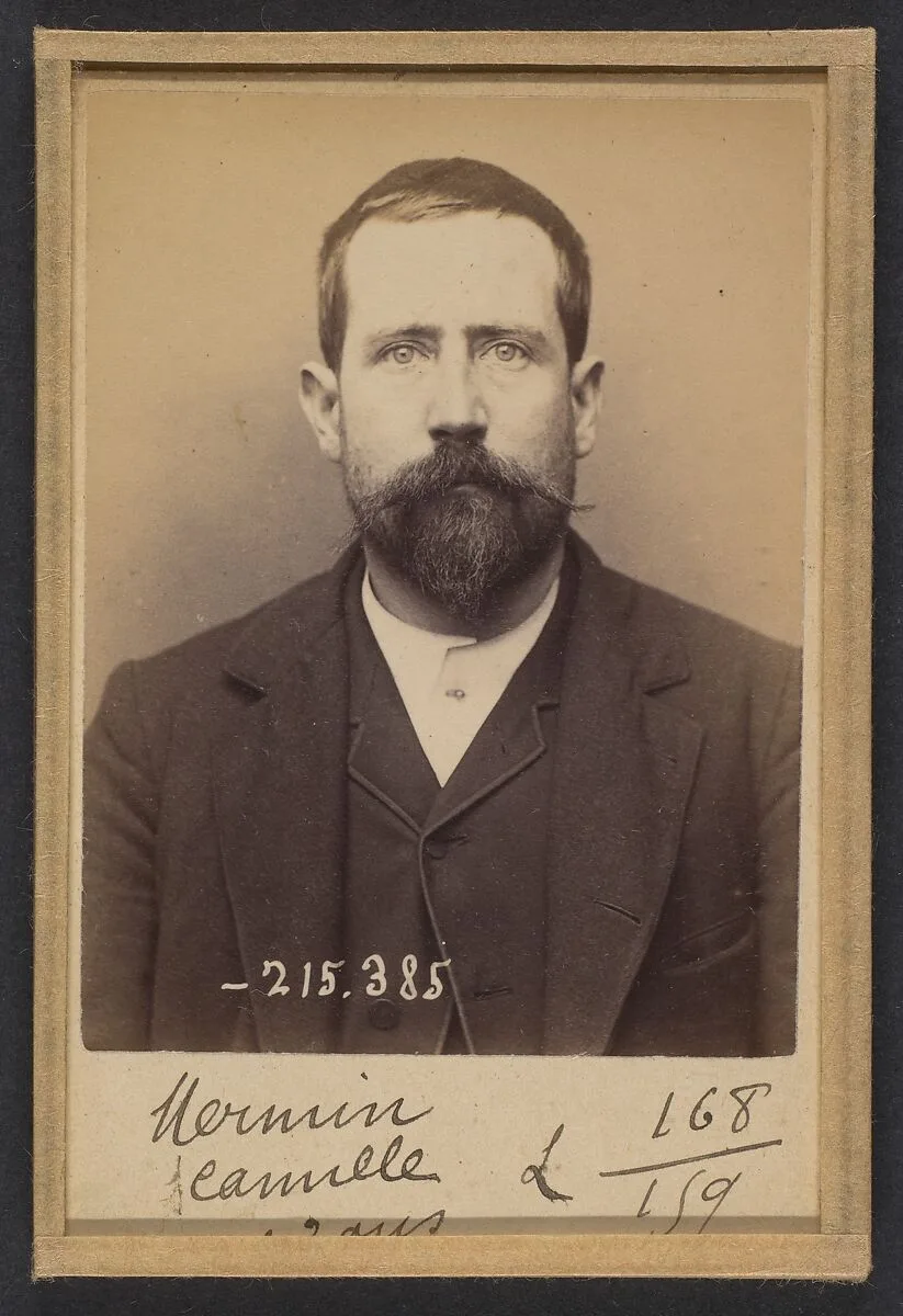 Mermin. Camille. 33 ans, né à La Havane (Cn Espagnoles). Rep. de cou. (?). Anarchiste. 9/3/94. — Alphonse Bertillon