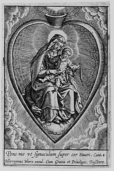 Virgin and Child in a Heart — Hieronymus (Jerome) Wierix