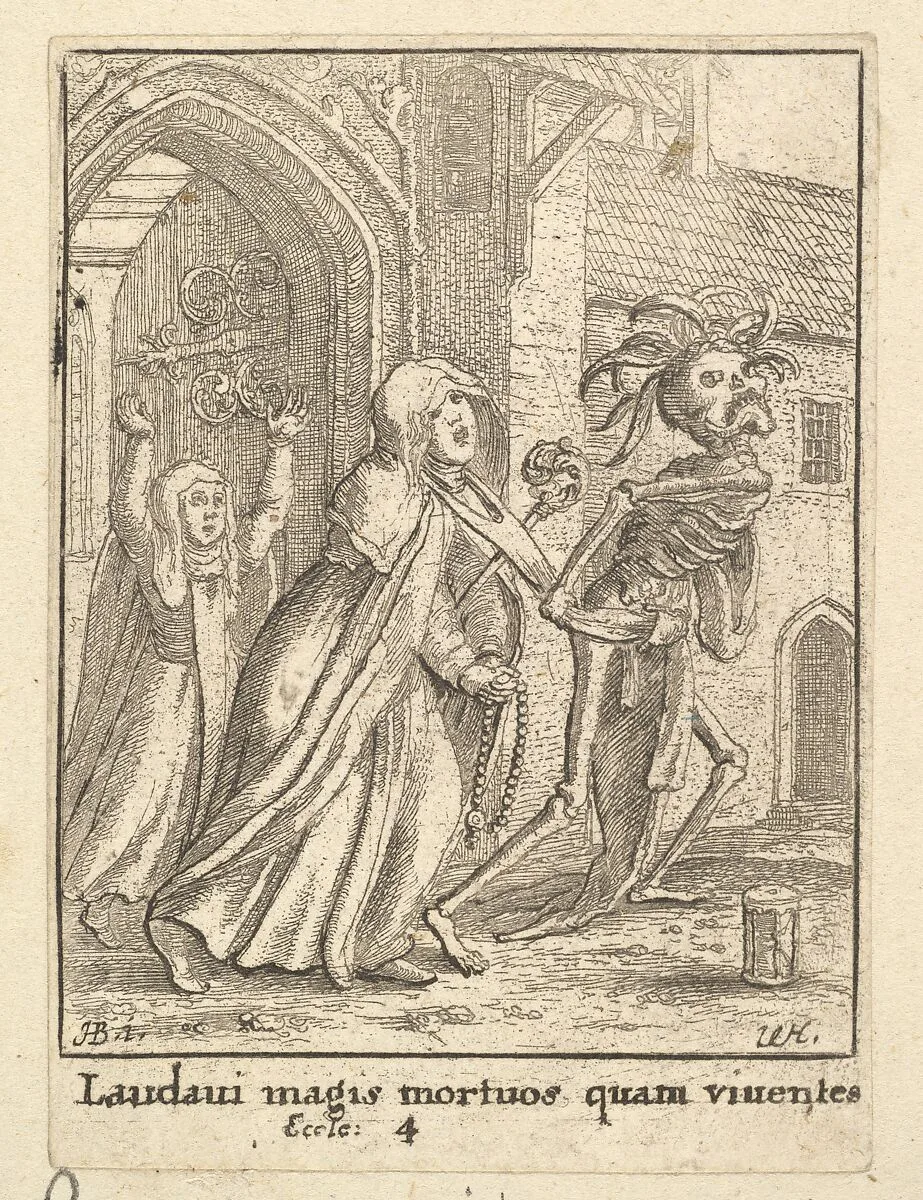 The Abbess, from the Dance of Death — Wenceslaus Hollar|Hans Holbein the Younger