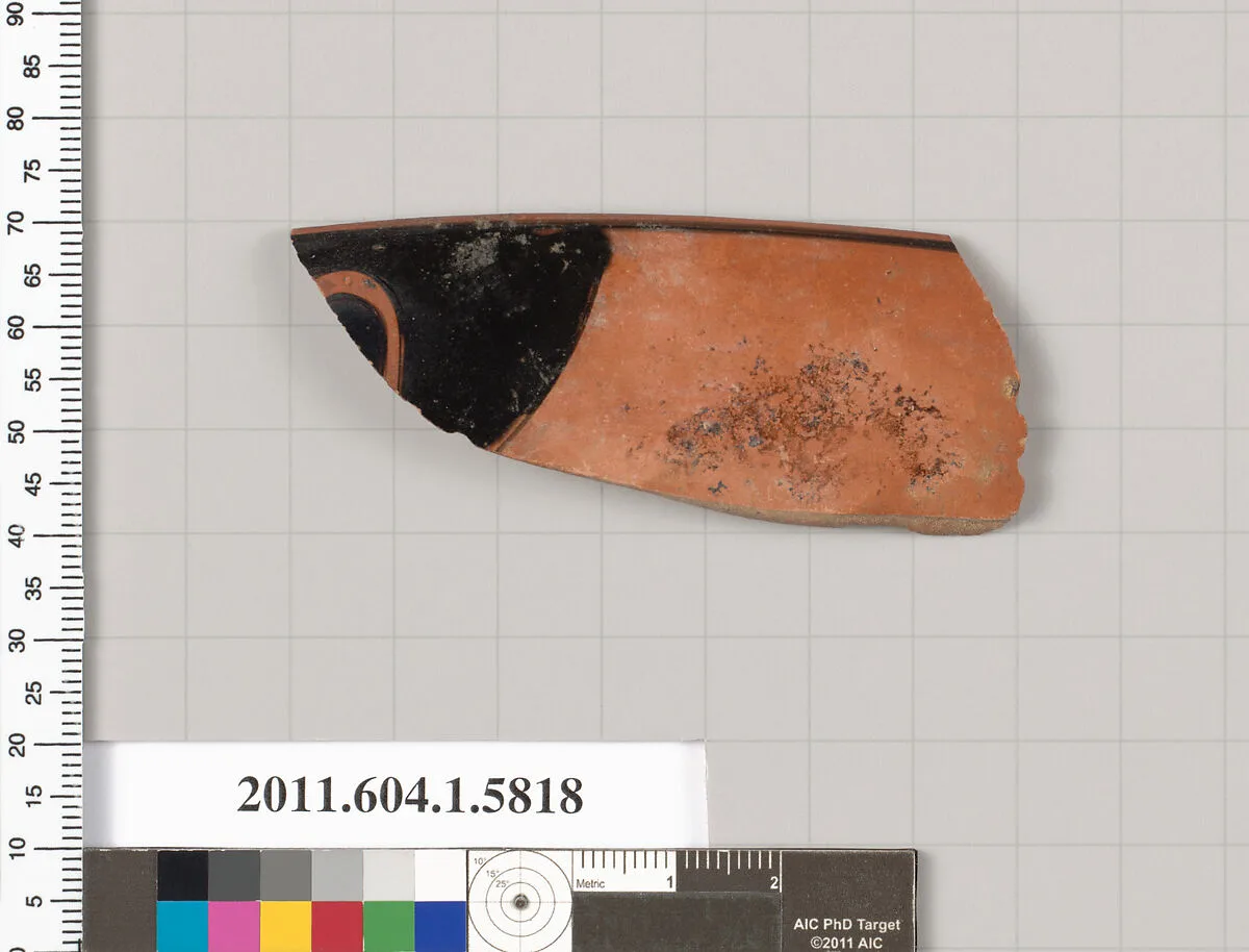 Terracotta rim fragment of a kylix: eye-cup (drinking cup) — Unknown