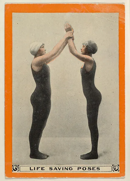 Life Saving Poses, No. 100, How to Break a Death Grip, from the Champion Women Swimmers series (T221), issued by Pan Handle Scrap — Pan Handle Scrap Company