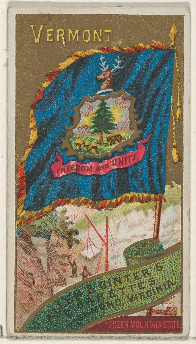 Vermont, from Flags of the States and Territories (N11) for Allen & Ginter Cigarettes Brands — Allen & Ginter