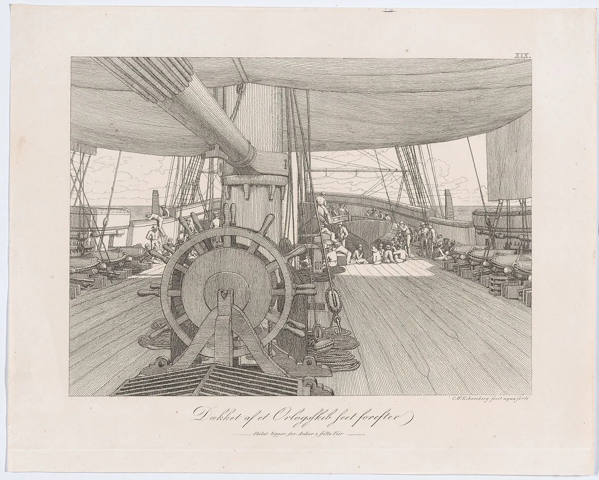 Deck of a Warship — Christoffer Wilhelm Eckersberg