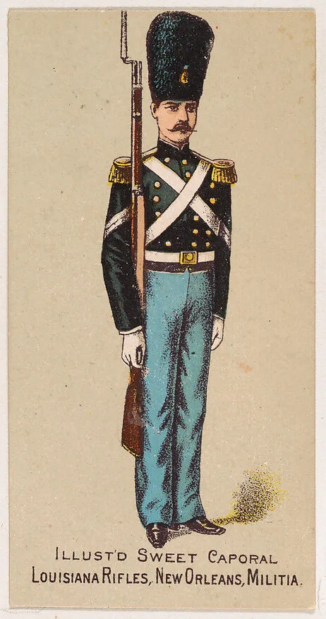 Louisville Rifles, New Orleans, Militia, from the Military Series (N224) issued by Kinney Tobacco Company to promote Sweet Caporal Cigarettes — Kinney Brothers Tobacco Company