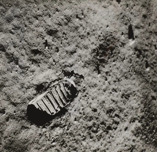 Buzz Aldrin's Footprint on the Surface of the Moon