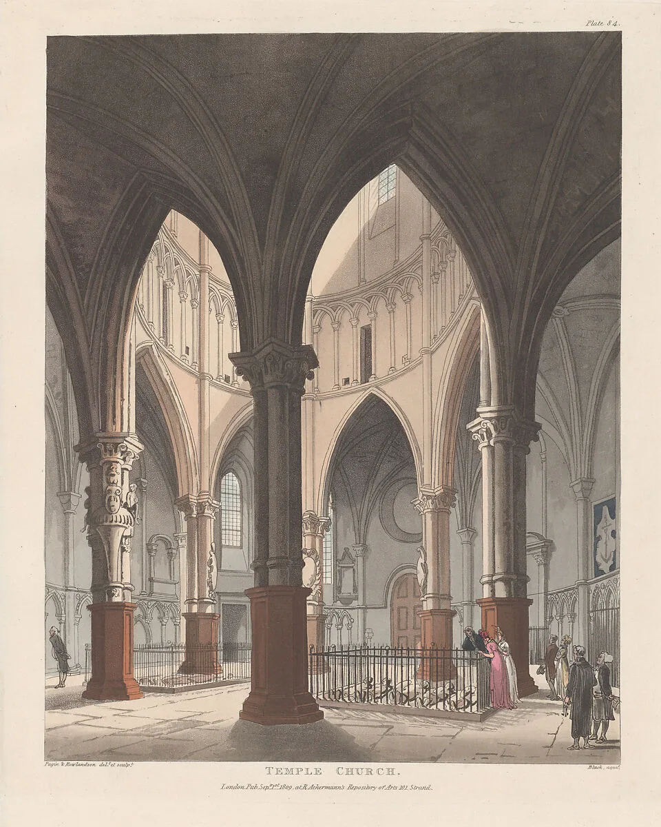Temple Church — Thomas Rowlandson|Auguste Charles Pugin|Rudolph Ackermann, London|John Bluck