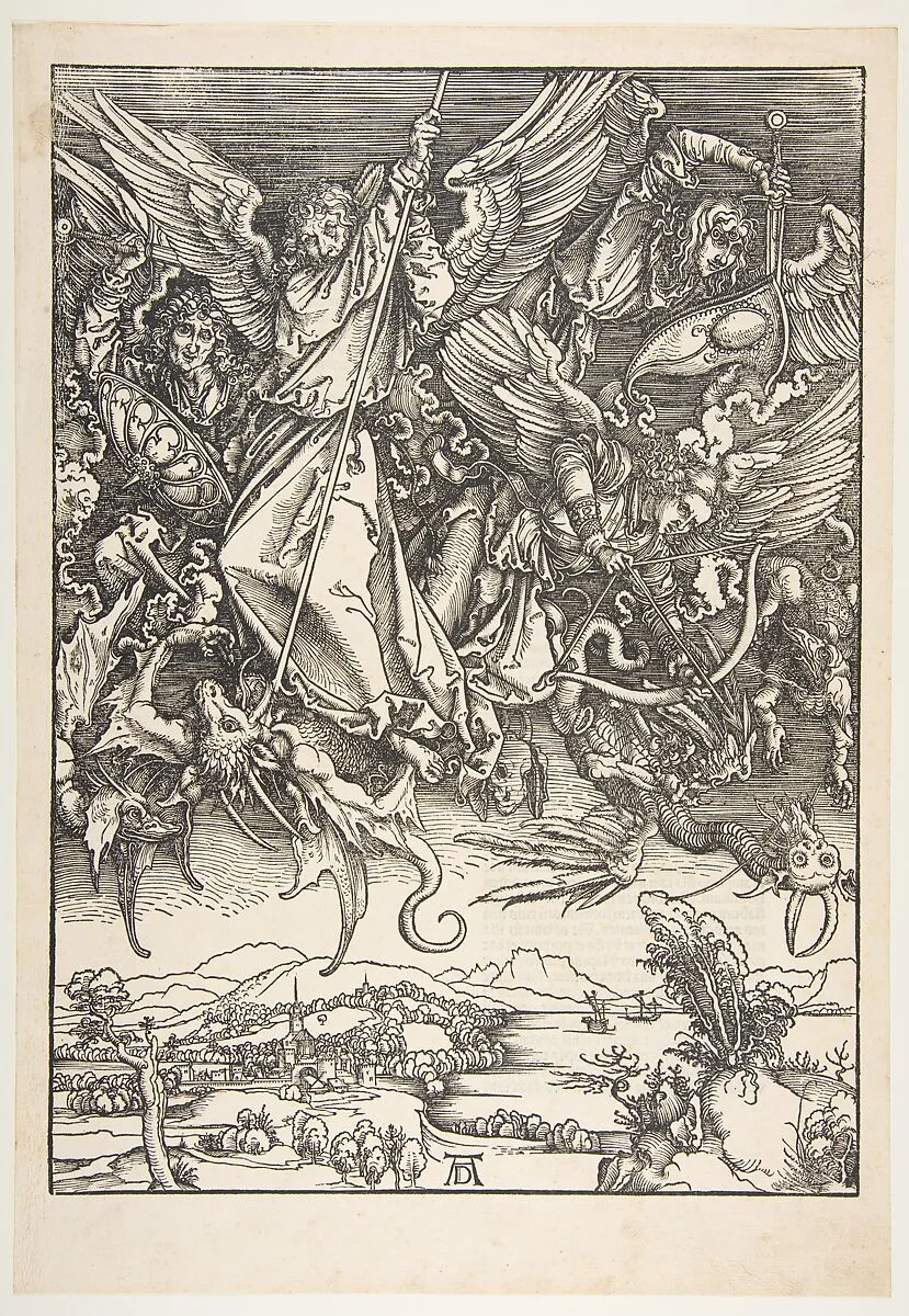 Saint Michael Fighting the Dragon, from "The Apocalypse" — Albrecht Dürer