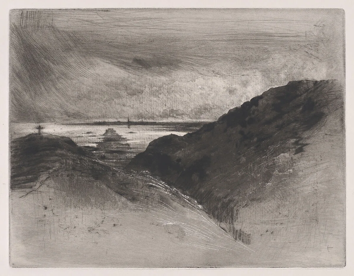 The Cliff - Bay of Saint-Malo — Félix-Hilaire Buhot
