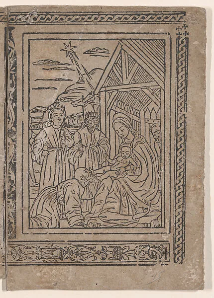 Adoration of the Magi, from Johannes Hildesheimensis, 'Legenda Sanctorum trium regum' (Modena, D. Richizola, 1490) — Richizola|Anonymous, Italian