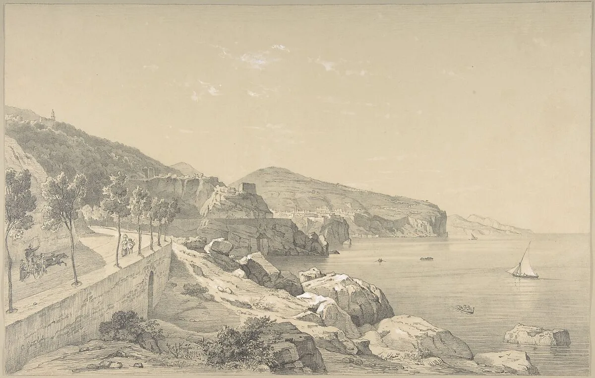 View of the Coast of Sorrento Near Vico — Carl Wilhelm Goetzloff
