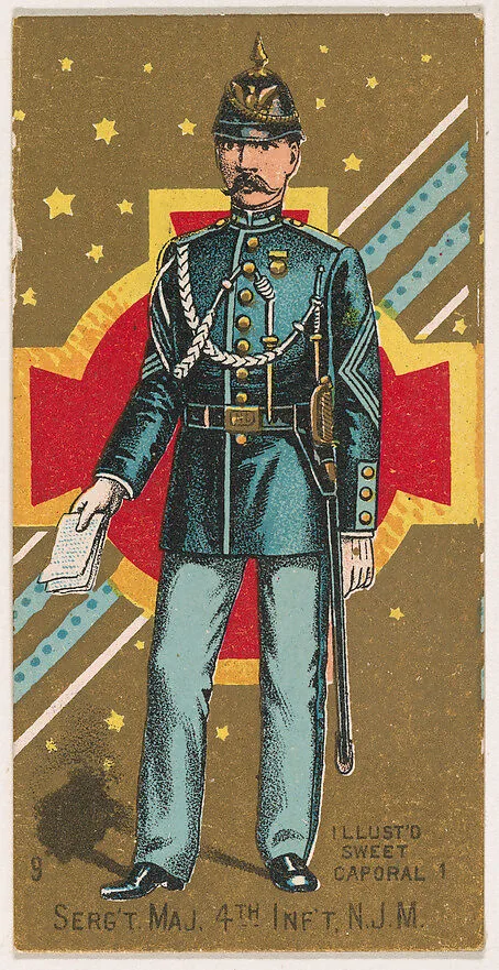 Sergeant-Major, 4th Infantry, New Jersey Militia, from the Military Series (N224) issued by Kinney Tobacco Company to promote Sweet Caporal Cigarettes — Kinney Brothers Tobacco Company