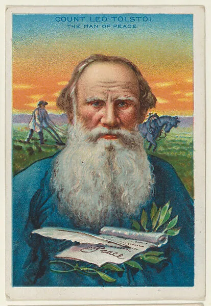 Count Leo Tolstoi, The Man of Peace, from the "Heroes of History" series (T68), issued with Miners Extra Smoking Tobacco, Natural Leaf Scrap, and Royal Bengals Little Cigars — Leo Tolstoy|Royal Bengals Little Cigars