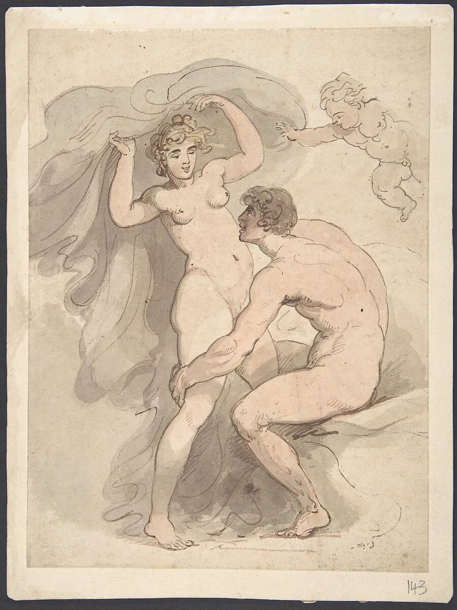 Venus, Anchises and Cupid — Thomas Rowlandson