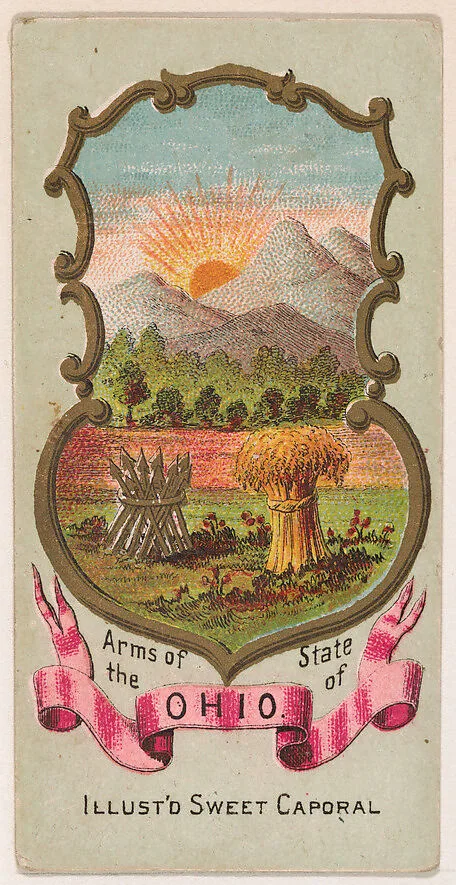 Arms of the State of Ohio, from the Military Series (N224) issued by Kinney Tobacco Company to promote Sweet Caporal Cigarettes — Kinney Brothers Tobacco Company