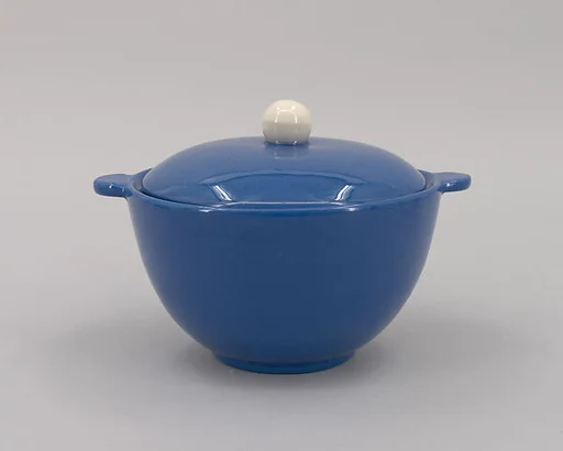 Lamelle Delphinium Blue Sugar Bowl with Lid