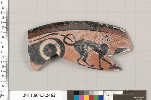 Terracotta rim fragment of a kylix: eye-cup (drinking cup)