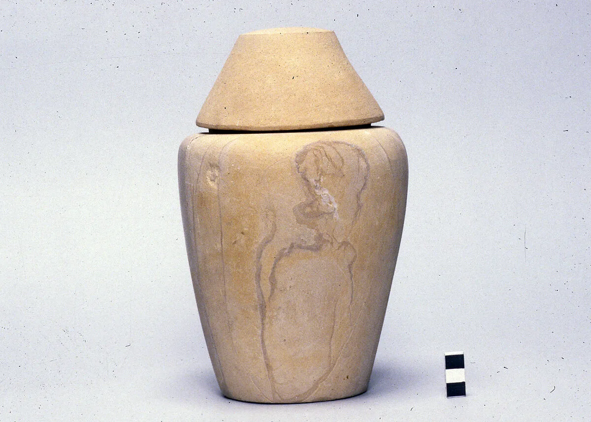 Canopic jar with conical lid — Unknown