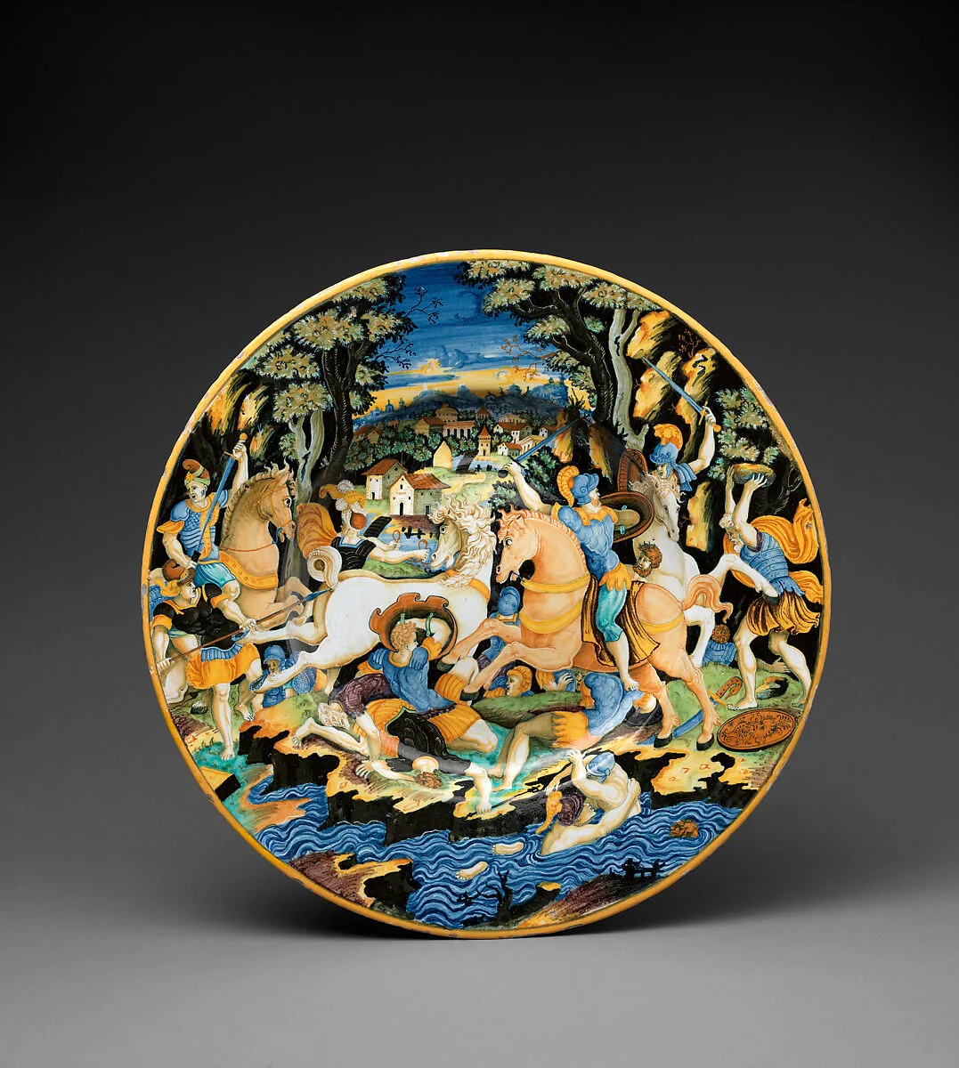 Dish with battle scene — Marco Dente|Giulio Romano|Painter of the Coal Mine Service