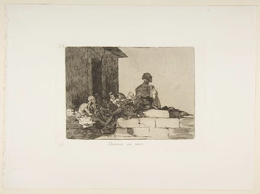 Plate 54 from "The Disasters of War" (Los Desastres de la Guerra): 'Appeals are in vain' (Clamores en vano)