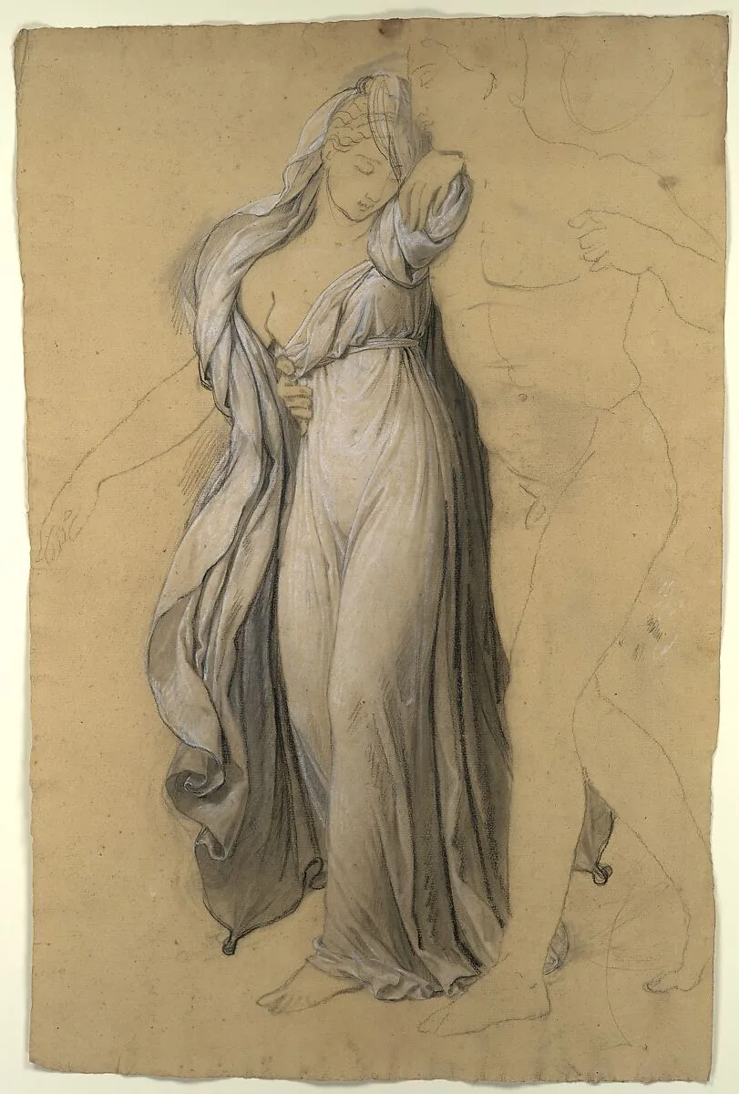 Drapery Study for "Castor and Pollux Freeing Helen" — Joseph-Ferdinand Lancrenon