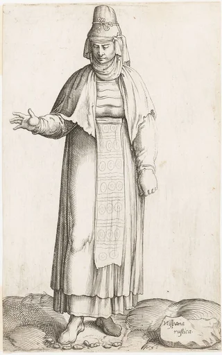 Costume Plate: Hispana Rustica (with label on rock)