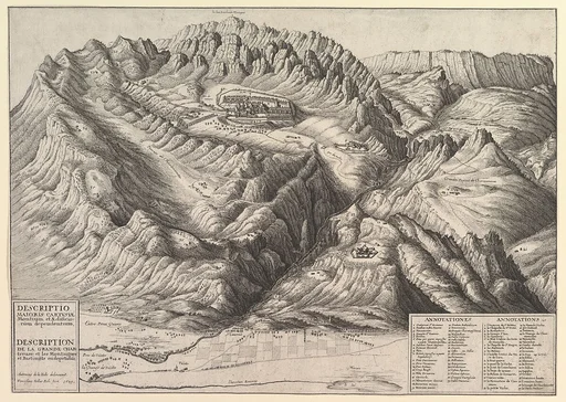View of La Grande Chartreuse in the French Alps / Descriptio Maioris Cartusiæ Montium, et Ædificiorum dependentium