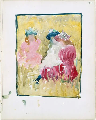 Large Boston Public Garden Sketchbook: Three girls sitting on the grass