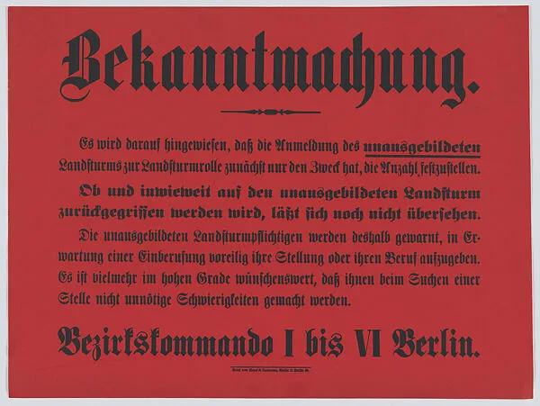 Bekanntmachung — Anonymous