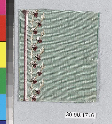 Embroidery sample for a man’s suit or waistcoat