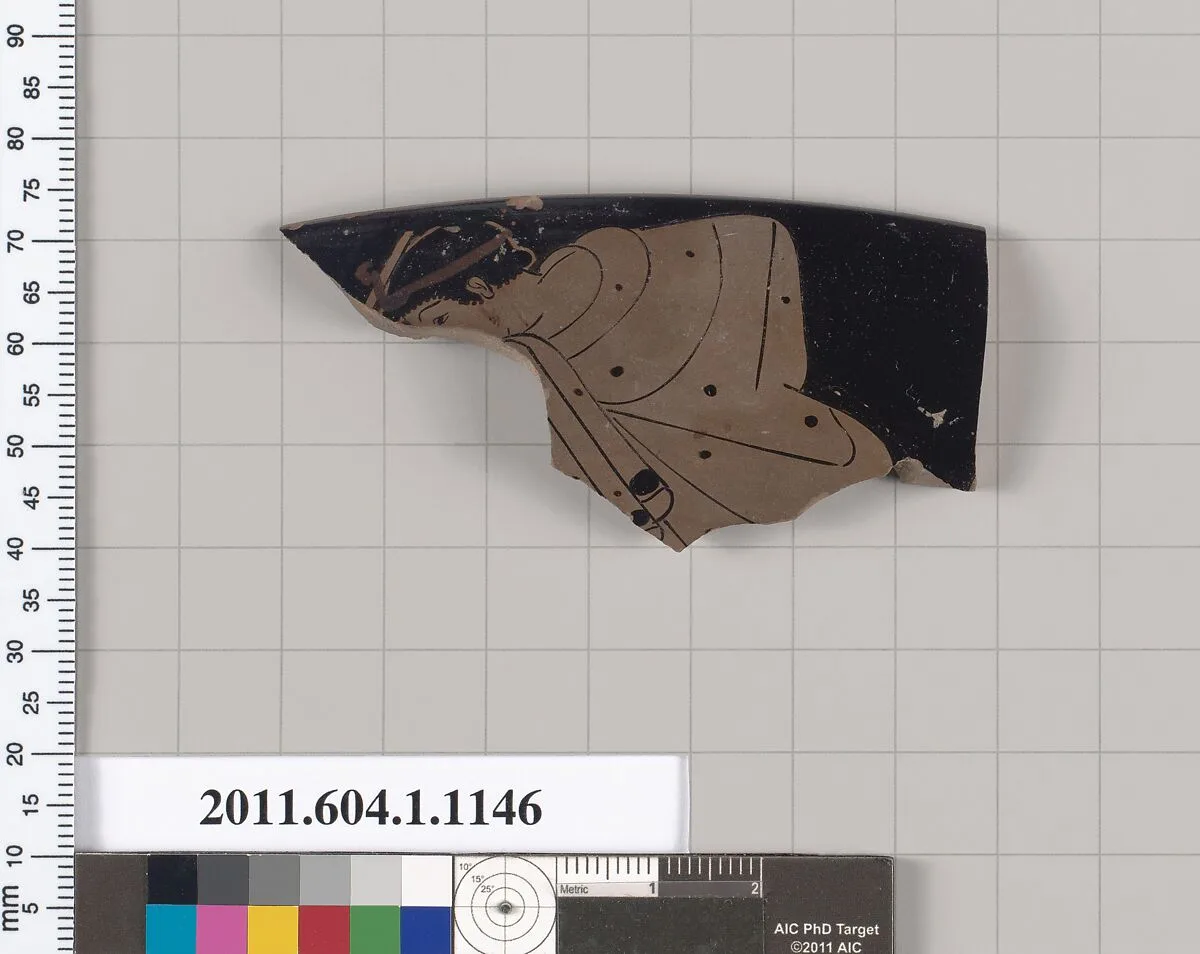 Terracotta rim fragment of a kylix (drinking cup) — Unknown