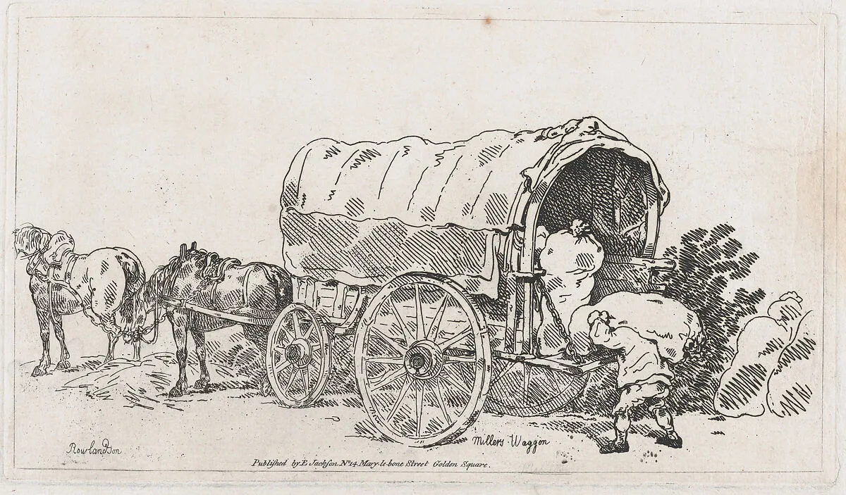 Millers Waggon, from A New Book of Horses and Carriages — Elizabeth Jackson|Thomas Rowlandson