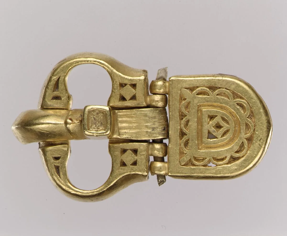 Gold Belt Buckle and Gold Strap End — Unknown