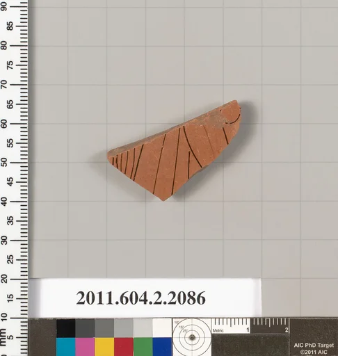 Terracotta fragment of a pot; glazed on the inside